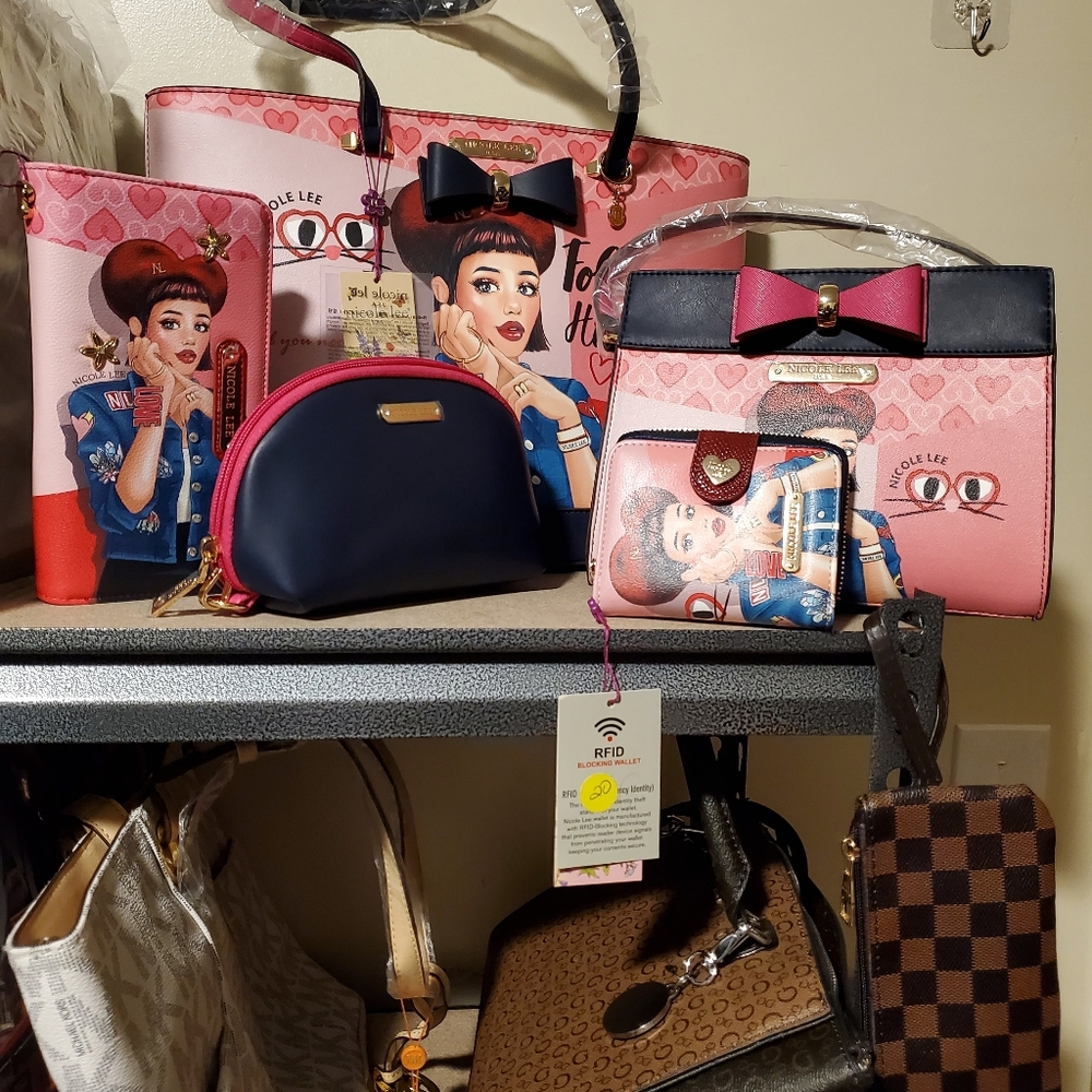 5 piece set tote,crossbody big and small wallets,
